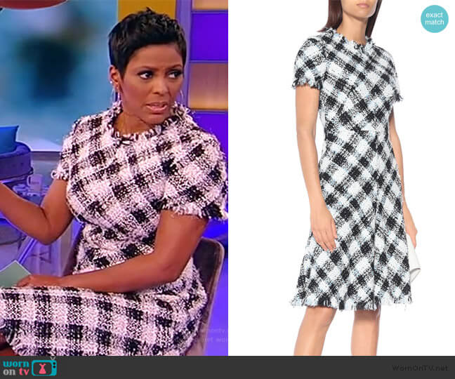 Alexander Mcqueen Checked Tweed Dress worn by Tamron Hall on Tamron Hall Show