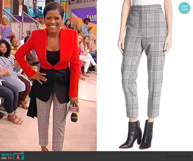 Alexander Wang Plaid High-Waist Cigarette Pants worn by Tamron Hall on Tamron Hall Show