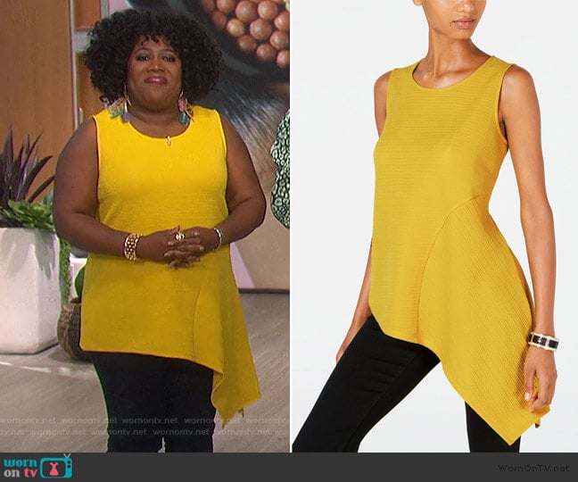 Alfani Asymmetrical-Hem Top worn by Sheryl Underwood on The Talk