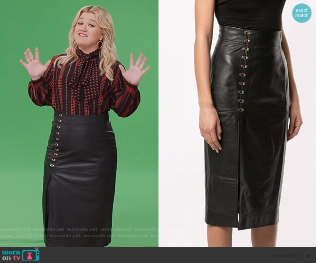 Alice McCall Sweet street midi skirt worn by Kelly Clarkson on The Kelly Clarkson Show