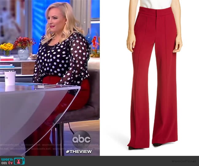 Alice + Olivia Dylan High-Waist Wide-Leg Pants worn by Meghan McCain on The View