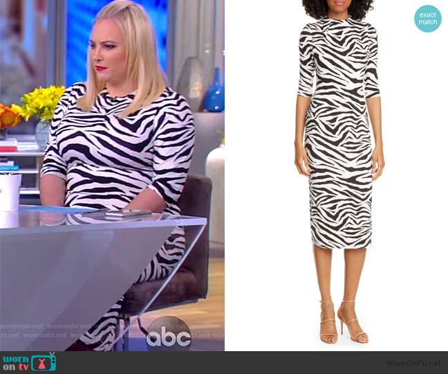 Alice + Olivia Delora Dress in Tiger Stripe worn by Meghan McCain on The View