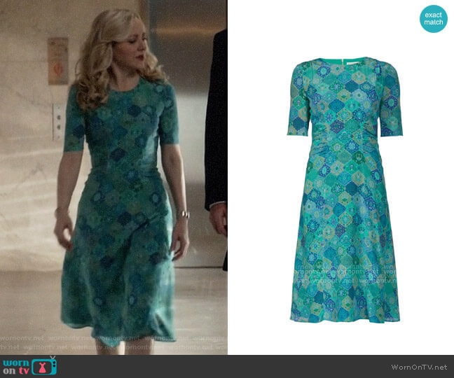 Altuzarra Sylvia Tile Print Dress worn by Marissa Morgan (Geneva Carr) on Bull