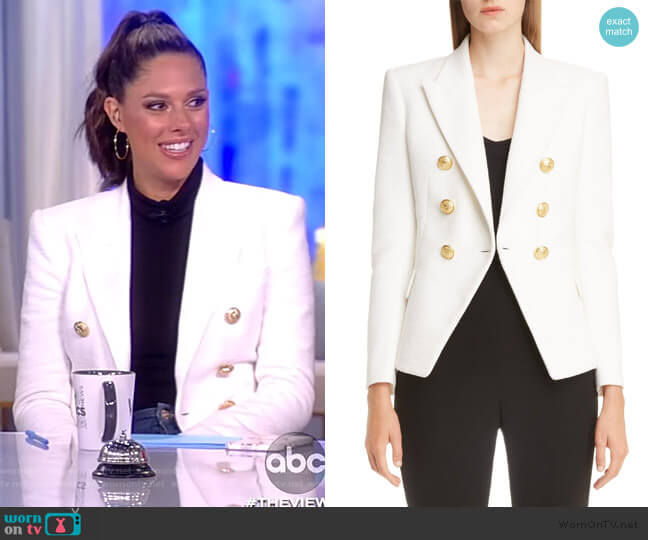 Balmain Double Breasted Wool Blazer worn by Abby Huntsman on The View