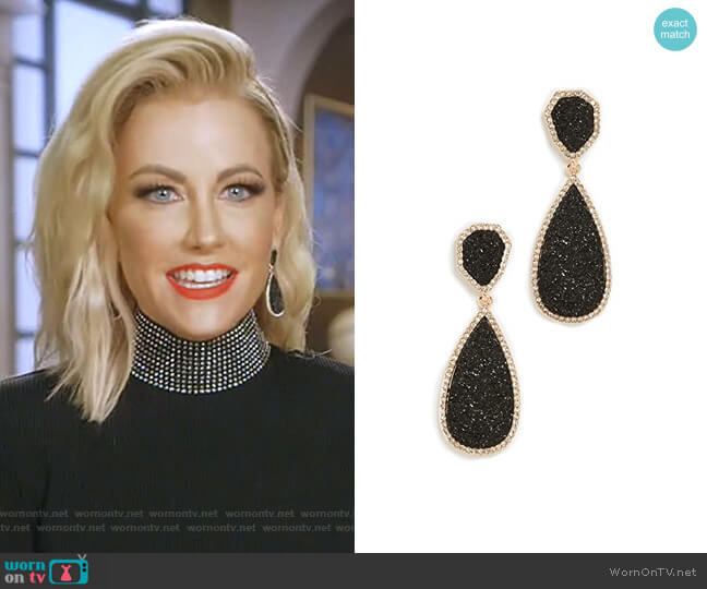 BaubleBar Moonlight Druzy Drop Earrings worn by Stephanie Hollman on The Real Housewives of Dallas