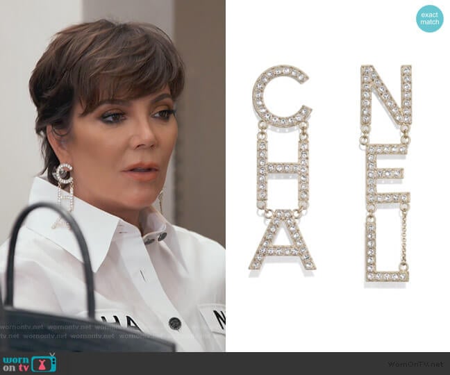 Chanel Runway XL Chain Earrings worn by Kris Jenner on Keeping Up with the Kardashians