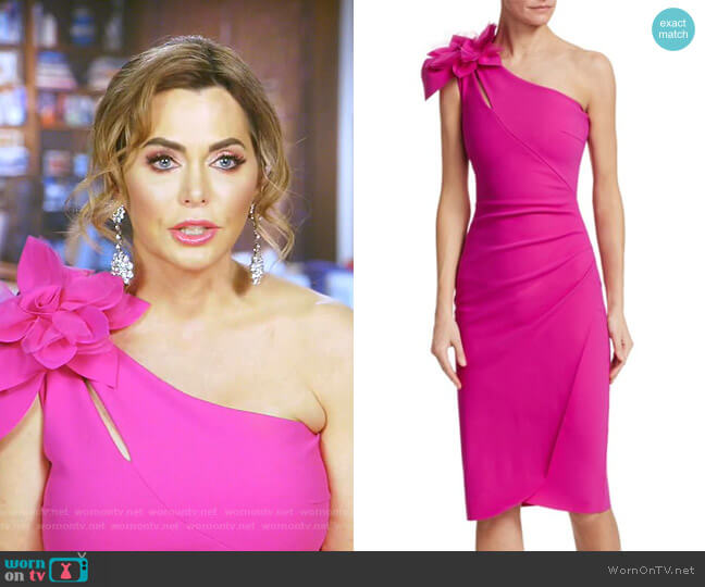 Chiara Boni La Petite Robe Gosia Mesh Flower Ruched Sheath Dress worn by D’Andra Simmons on The Real Housewives of Dallas