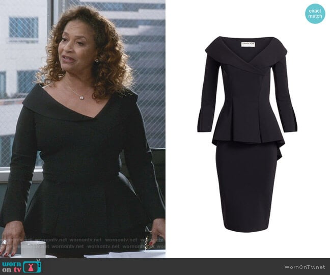 Chiara Boni La Petite Robe Zoya Peplum Dress worn by Catherine Avery (Debbie Allen) on Greys Anatomy