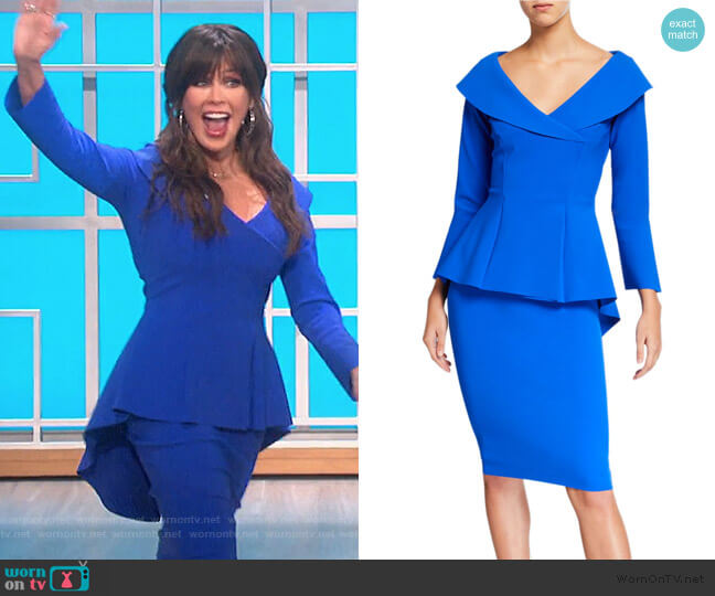 Chiara Boni La Petite Robe Zoya High-Low Peplum Cocktail Dress worn by Marie Osmond on The Talk