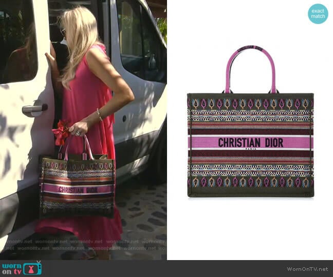 Christian Dior Embroidered Book Tote Bag worn by Kameron Westcott on The Real Housewives of Dallas