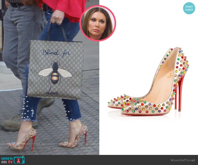 Christian Louboutin Specchio Follies Spikes Pumps worn by LeeAnne Locken on The Real Housewives of Dallas