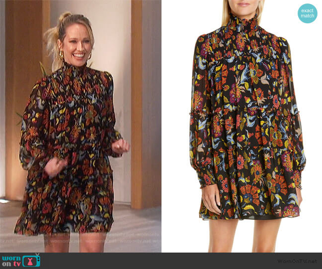 Cinq a Sept Rika Floral Long Sleeve Minidress