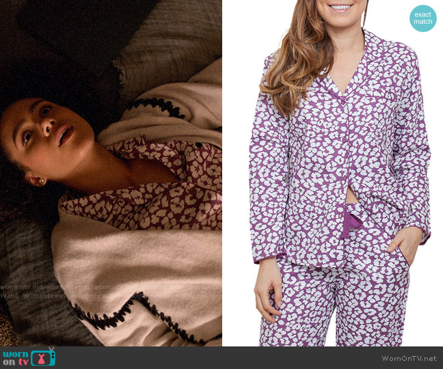 Cyberjammies Fiona Animal Print Pyjama Set worn by Maya (Nathalie Emmanuel) on Four Weddings and a Funeral
