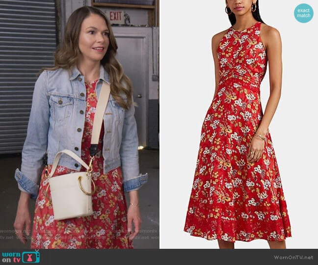 Derek Lam 10 Crosby Floral Silk-Blend Jacquard Midi Dress worn by Liza Miller (Sutton Foster) on Younger