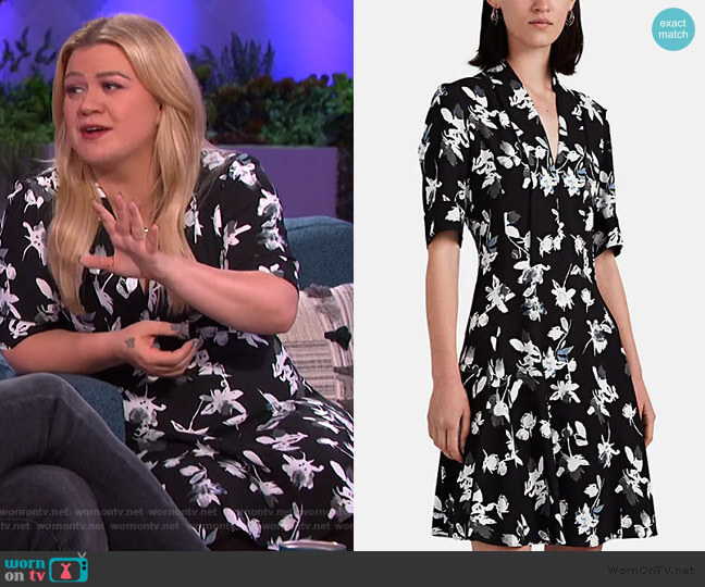 Derek Lam Floral Crepe Minidress worn by Kelly Clarkson on The Kelly Clarkson Show
