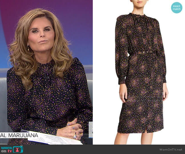 Kate Spade Disco Dots Long Sleeve Midi Dress worn by Maria Shriver on Today