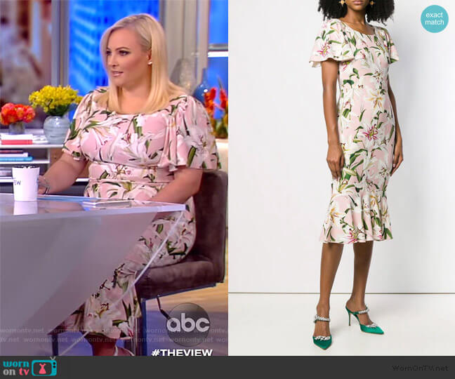 Dolce & Gabbana Floral-print crepe mini dress worn by Meghan McCain on The View