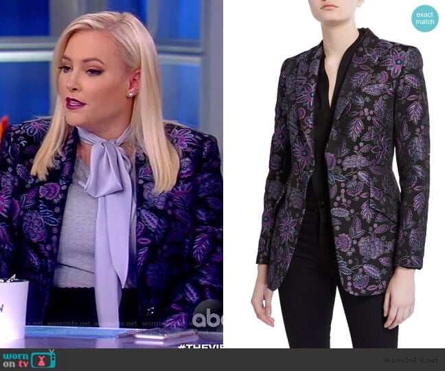 Elie Tahari Madison Floral Embroidered Jacket worn by Meghan McCain on The View