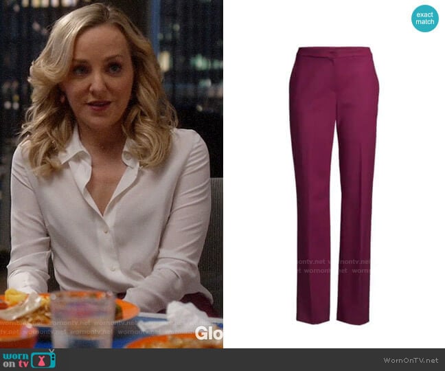 Escada Taminotas Wool Straight-Leg Trousers worn by Marissa Morgan (Geneva Carr) on Bull