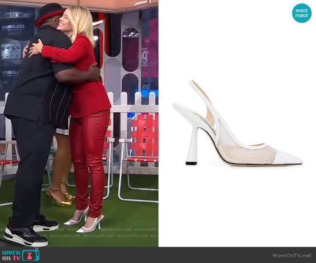Jimmy Choo Fetto 100 Slingback Pumps worn by Sara Haines on Good Morning America