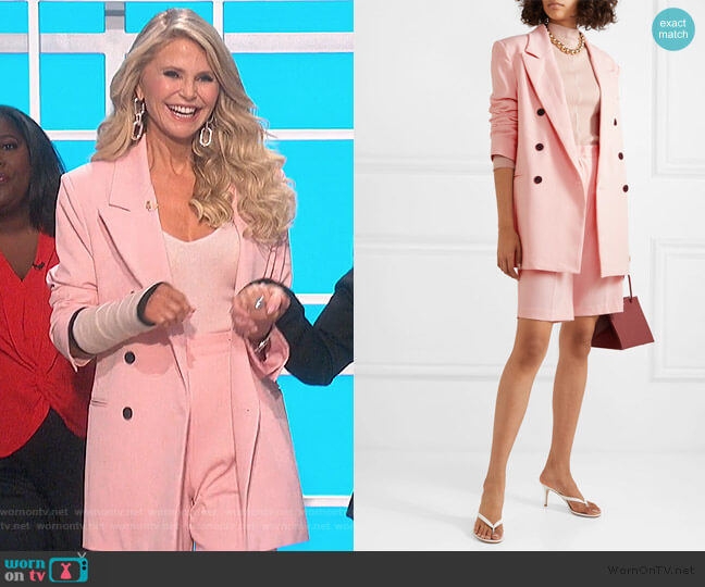 Frankie Shop Julie double-breasted gabardine blazer