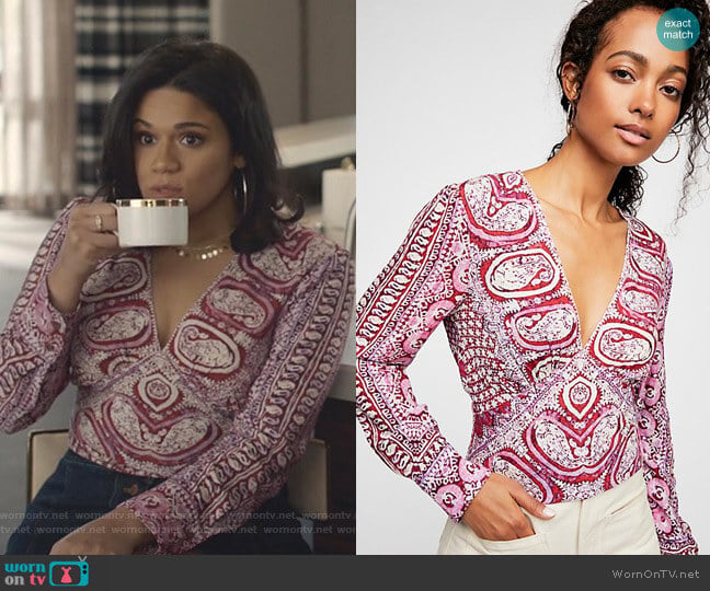 Free People Wild And Free Blouse worn by Yoli (Justina Adorno) on Grand Hotel