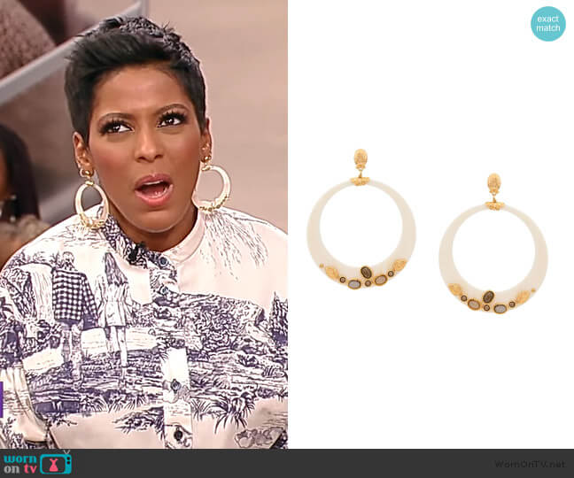 Gas Bijoux Hoop Earrings worn by Tamron Hall on Tamron Hall Show