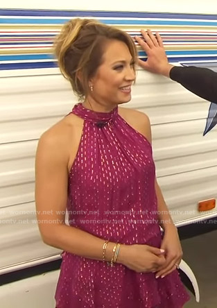 Ginger’s metallic halter neck mini dress on Good Morning America