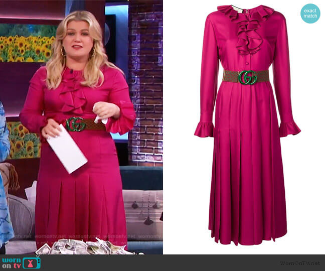 Gucci GG Belted Dress worn by Kelly Clarkson on The Kelly Clarkson Show