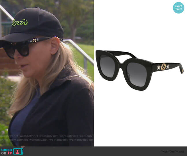 Gucci Rectangle Acetate GG Sunglasses worn by Shannon Beador on The Real Housewives of Orange County