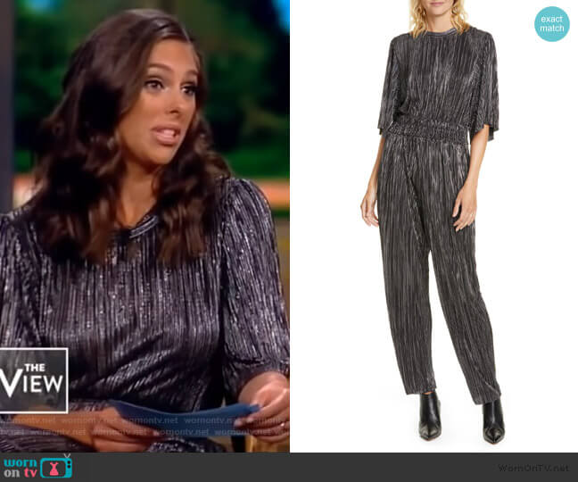 IRO Chimbote Pleated Metallic Jumpsuit worn by Abby Huntsman on The View