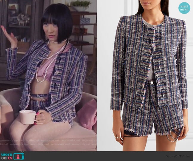 IRO Frannie Distressed Tweed Jacket worn by Mei Lin (Poppy Liu) on Sunnyside