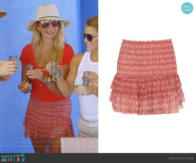 Isabel Marant Etoile Zelia Printed Mini Skirt worn by Kary Brittingham on The Real Housewives of Dallas