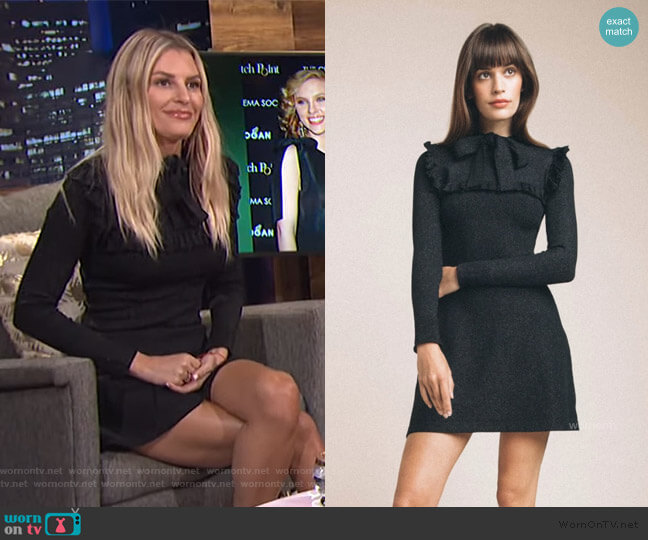 JoosTricot Long Sleeve Ruffle Dress worn by Morgan Stewart on E! News