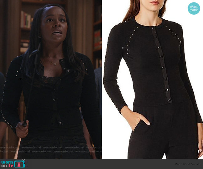 Karen Millen Studded Cardigan worn by Michaela Pratt (Aja Naomi King) on How to Get Away with Murder