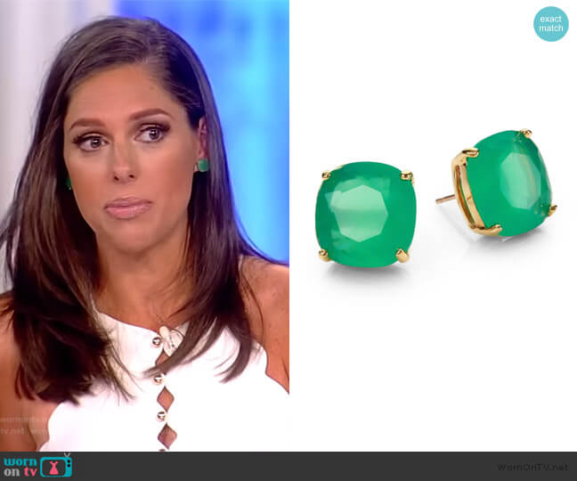Kate Spade Small Square Stud Earrings worn by Abby Huntsman on The View
