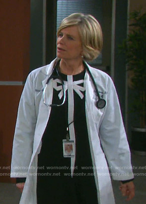Kayla’s black and white bow dress on Days of our Live