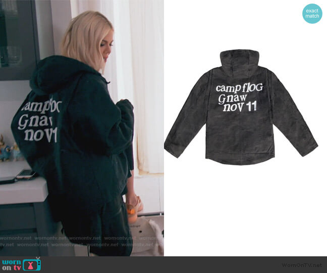 Kanye West Kids See Ghosts KSG Washed Hooded Jacket worn by Khloe Kardashian on Keeping Up with the Kardashians