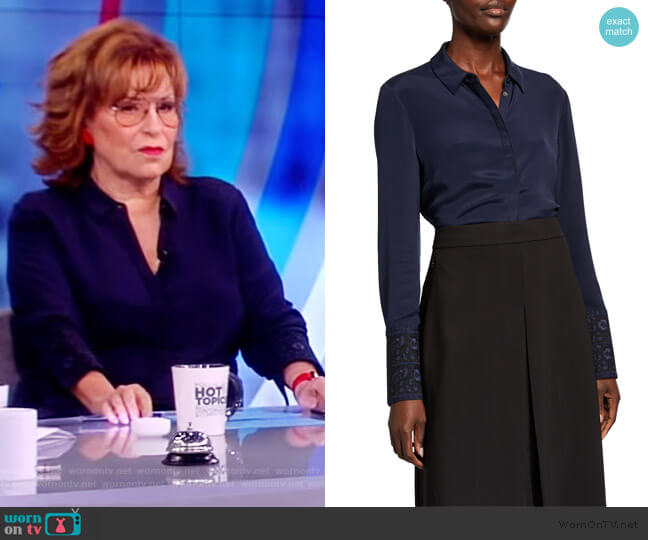 Kobi Halperin Rue Button-Front Silk Blouse worn by Joy Behar on The View