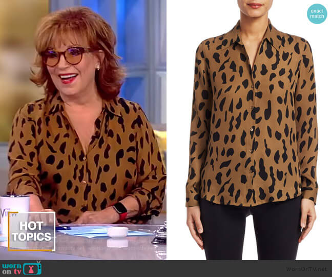 L'Agence Nina Animal-Print Silk Blouse worn by Joy Behar on The View