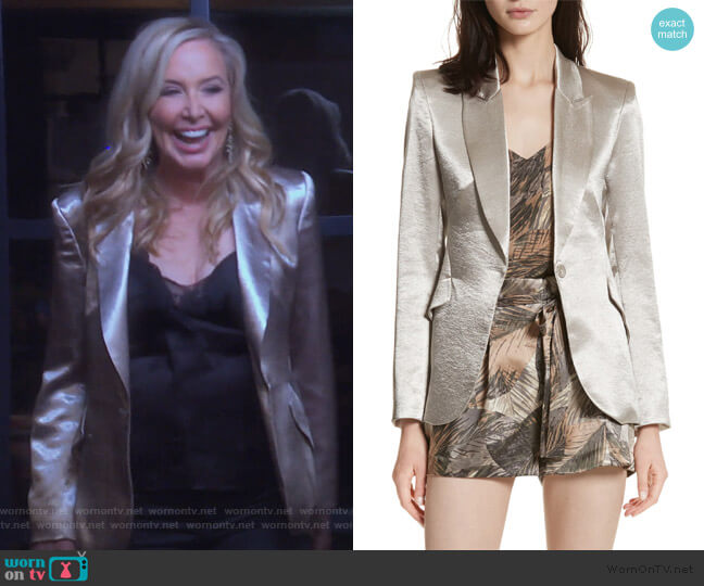 L'Agence Chamberlain Metallic Blazer worn by Shannon Beador on The Real Housewives of Orange County
