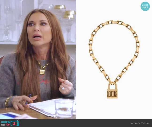 Dior Lucky Locket Necklace worn by LeeAnne Locken on The Real Housewives of Dallas