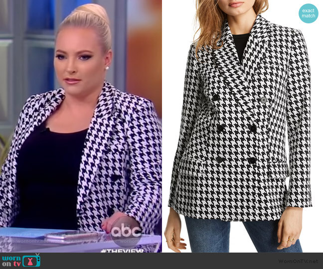 Lini Olivia Houndstooth Blazer worn by Meghan McCain on The View