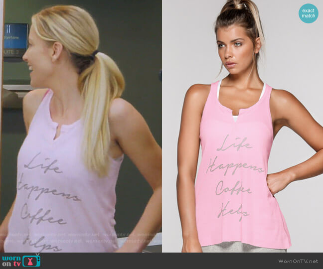 Lorna Jane Life Happens Tank worn by Stephanie Hollman on The Real Housewives of Dallas