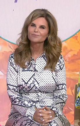 Maria’s white printed shirtdress on Today