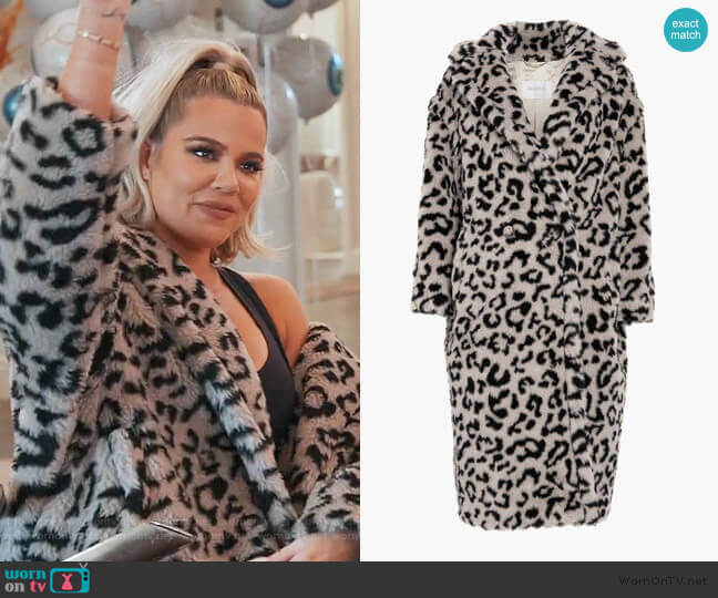 Max Mara Edy Oversized Leopard Coat worn by Khloe Kardashian on Keeping Up with the Kardashians