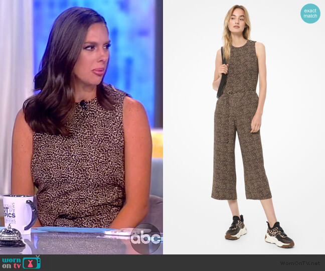 Michael Michael Kors Mini Leopard Jumpsuit worn by Abby Huntsman on The View