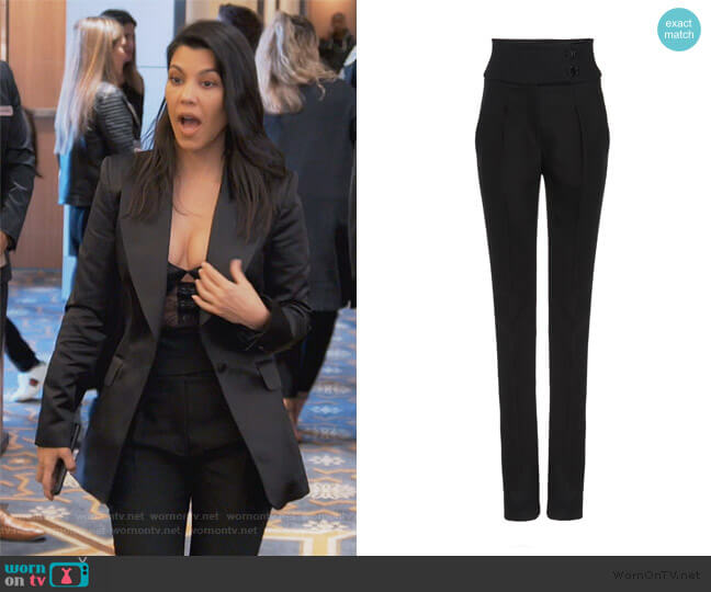 Olivier Theyskens Tate Straight-Leg Wool-Blend Pants worn by Kourtney Kardashian on Keeping Up with the Kardashians