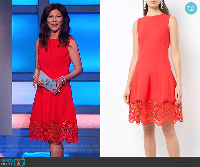 Oscar De La Renta Drop-waist Scalloped-hem Dress worn by Julie Chen on Big Brother