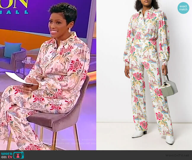 Peter Pilotto Printed Crepe Blouse worn by Tamron Hall on Tamron Hall Show